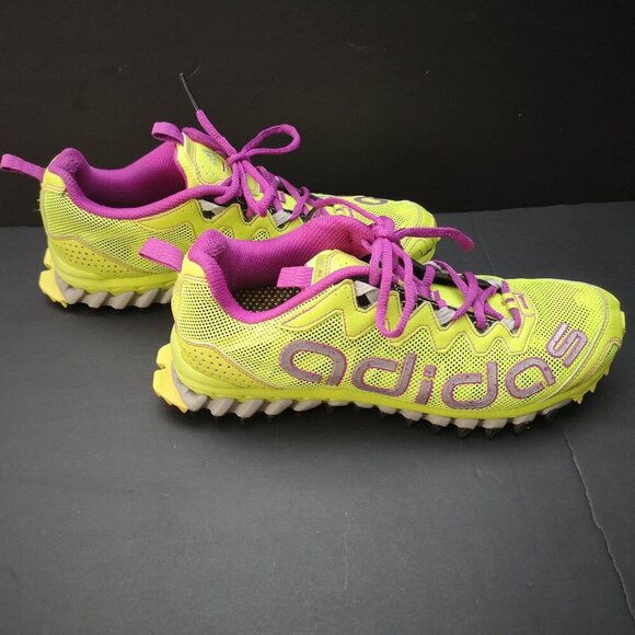 Adidas Torsion System Vigor TR Ladies Size 9.5 Lime Green & Hot Pink Sneakers - Picture 2 of 10